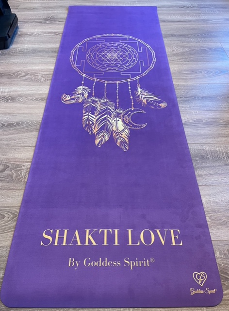 Öko jóga matrac - prémium minőségű velúr bevonattal SHAKTI LOVE - lila